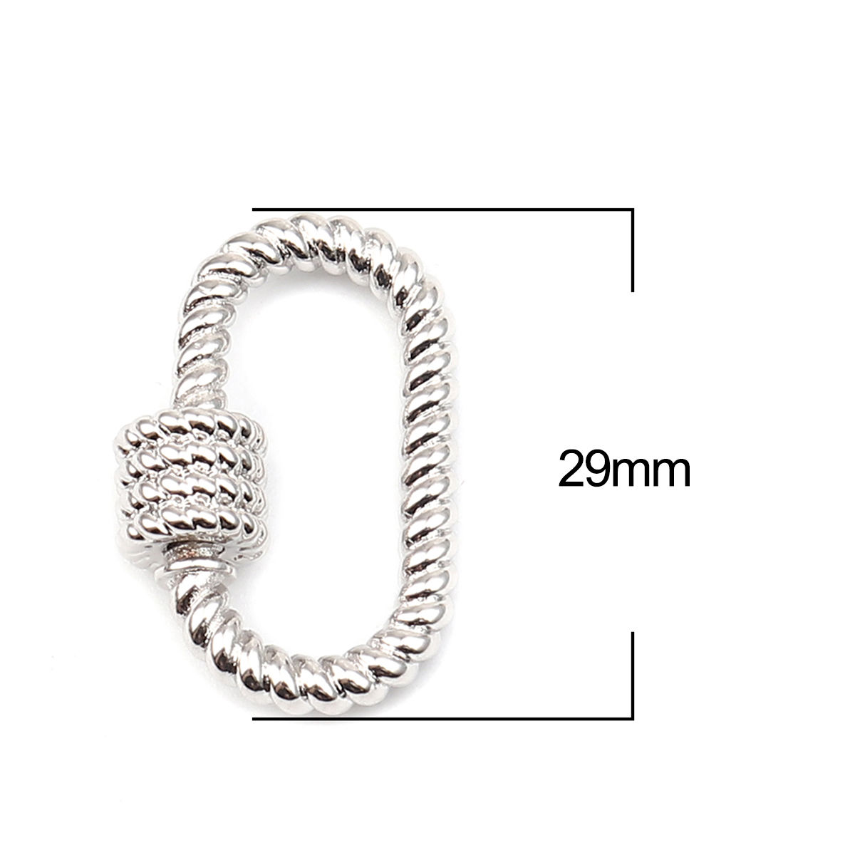 Bild von Zinklegierung Oval Silberfarbe Zum Abschrauben 29mm x 18mm, 1 Stück