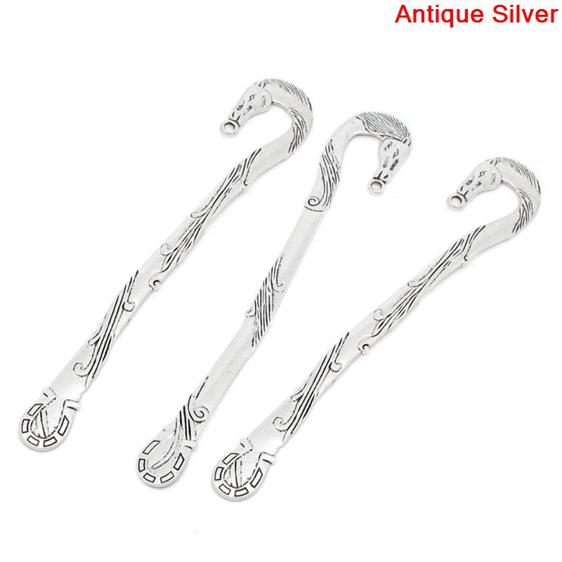 Picture of Bookmarks Antique Silver Color Horse Pattern Carved 12.5cm(4 7/8")long,5PCs
