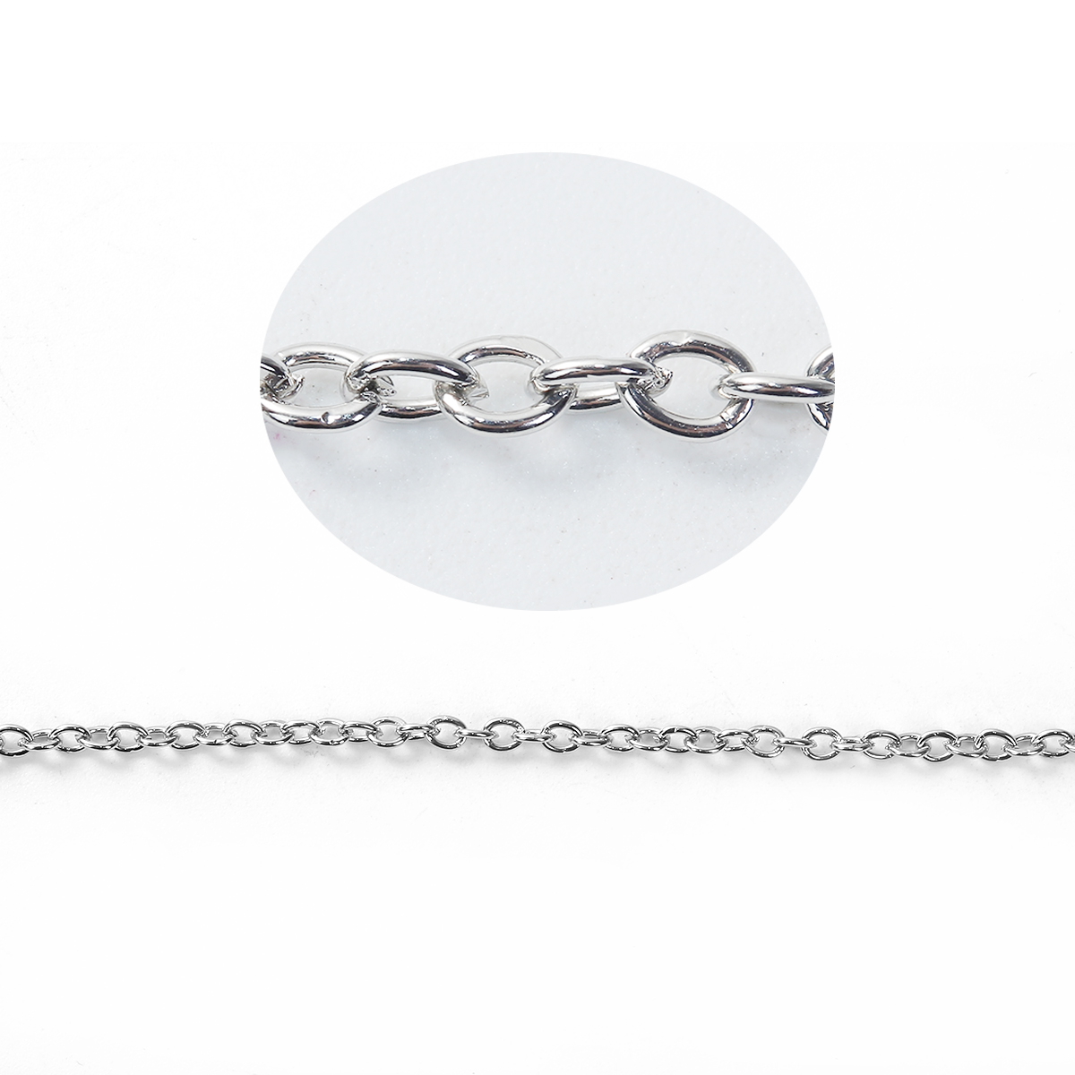 Bild von Eisen(Legierung) Offen Gliederkette Kette Silberfarben 3x2.5mm, 5 Meter