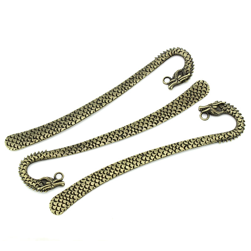 Picture of Bookmarks Dragon Antique Bronze Pattern Carved 123mm long(4 7/8"),5PCs