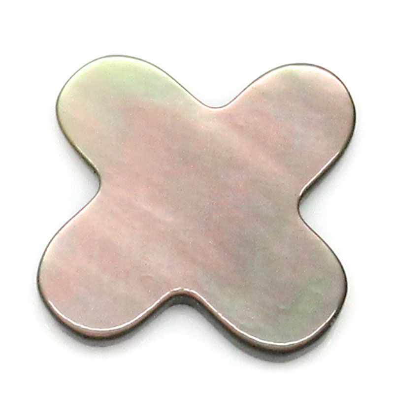 Picture of Natural Shell Embellishment Findings Cross Black 10mm x 10mm( 3/8"x 3/8"),5PCs