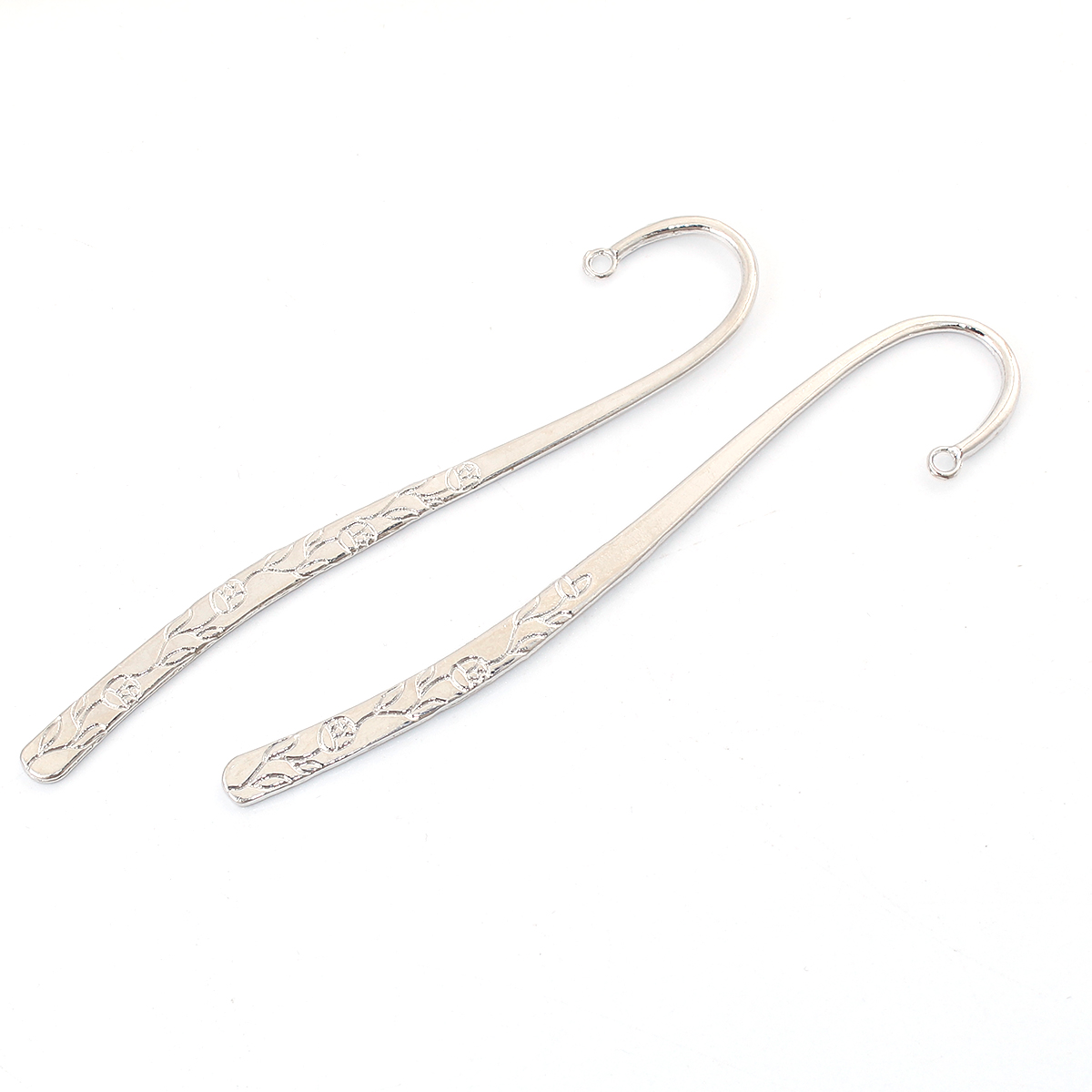 Picture of Bookmarks Silver Tone Flower Pattern Carved 12.1cm(4 6/8") long,5PCs