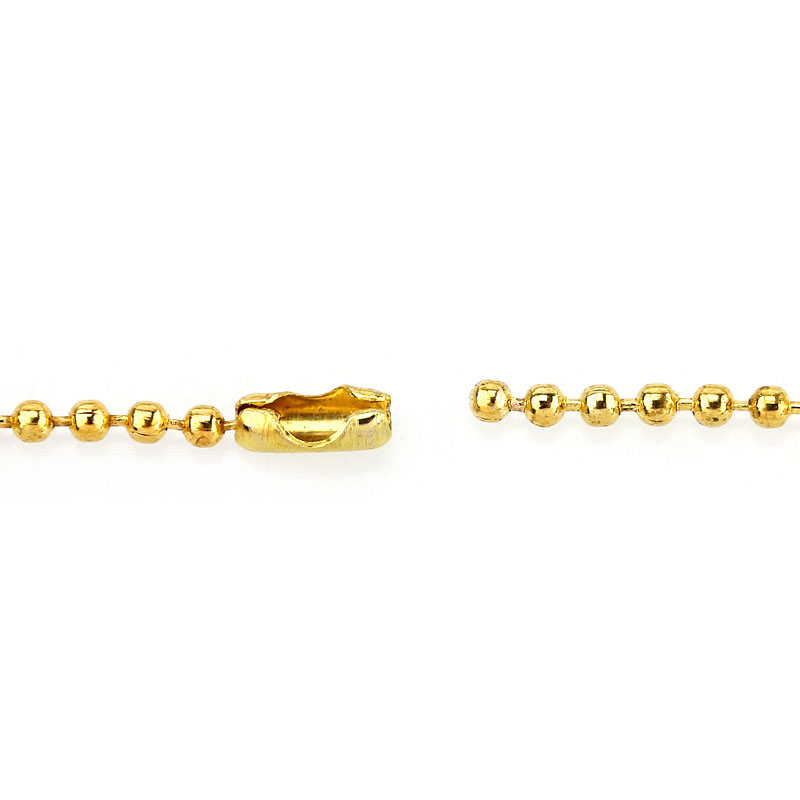 Picture of Zinc Based Alloy Ball Chain Necklace Gold Plated 80cm(31 4/8") long, Chain Size: 2mm Dia., 12 PCs