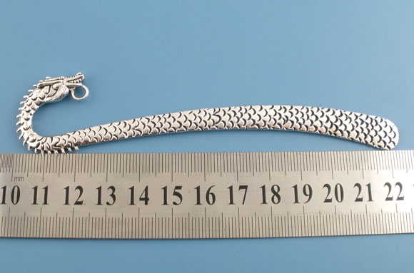 Picture of Zinc Based Alloy Bookmark Dragon Antique Silver Color 12.2cm, 4 PCs