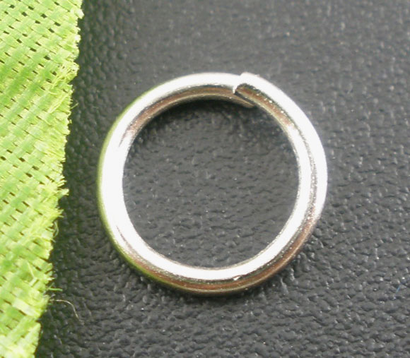 Bild von 500 Stück 8mm D., 1mm(18 Gauge) Zinklegierung Offen Sprungringe für die Schmuckherstellung Silberfarbe Rund