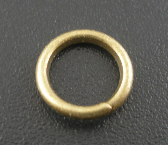 Imagen de 200 Unidades 8mm Diámetro, 1.2mm(17 gauge) Hierro Abierto Argollas Tono Bronce Ronda