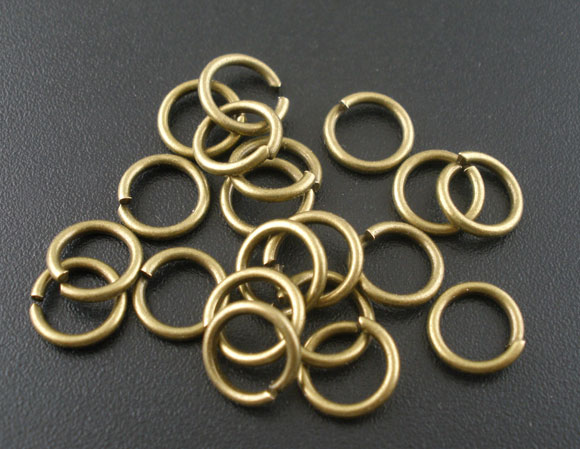 Imagen de 200 Unidades 8mm Diámetro, 1.2mm(17 gauge) Hierro Abierto Argollas Tono Bronce Ronda