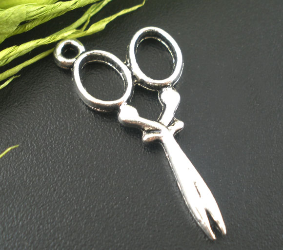 Bild von Antiksilber Schere Anhänger Perlen Beads 30*14mm.Verkauft eine Packung mit 50
