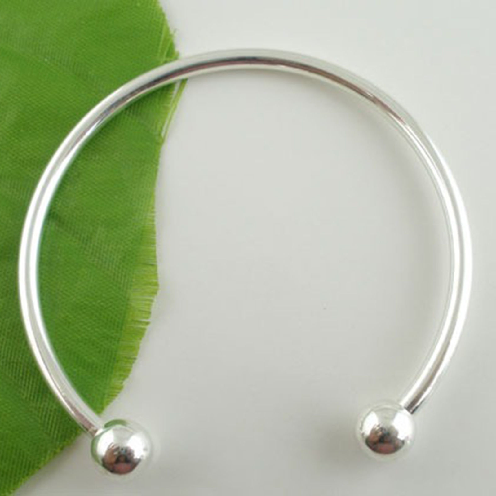 Imagen de 20 PCs Brass European Style Charm Open Cuff Bangles Bracelets Silver Plated 17cm(6.7") long