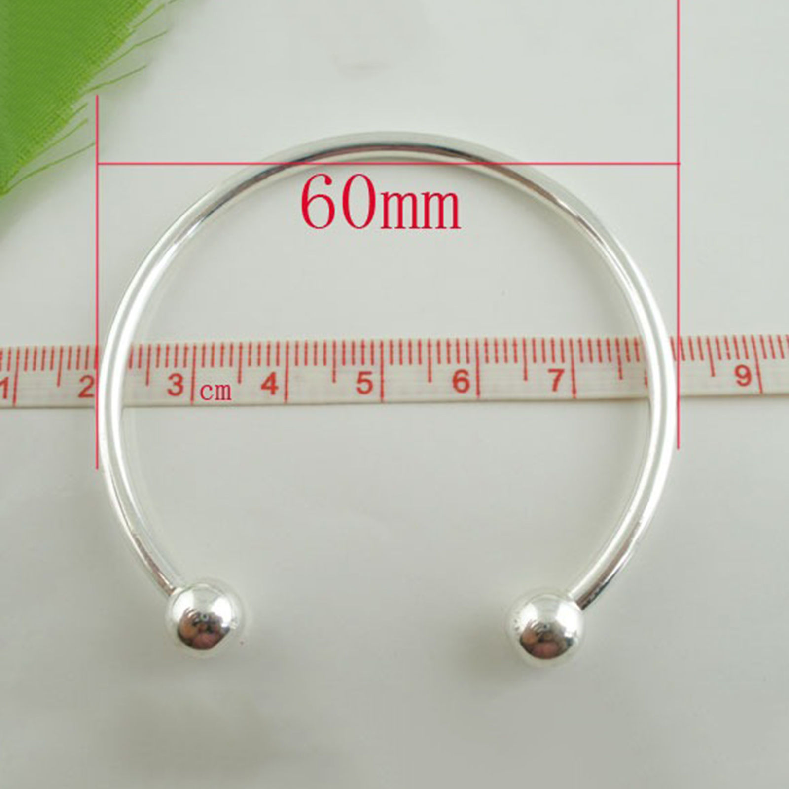 Imagen de 20 PCs Brass European Style Charm Open Cuff Bangles Bracelets Silver Plated 17cm(6.7") long