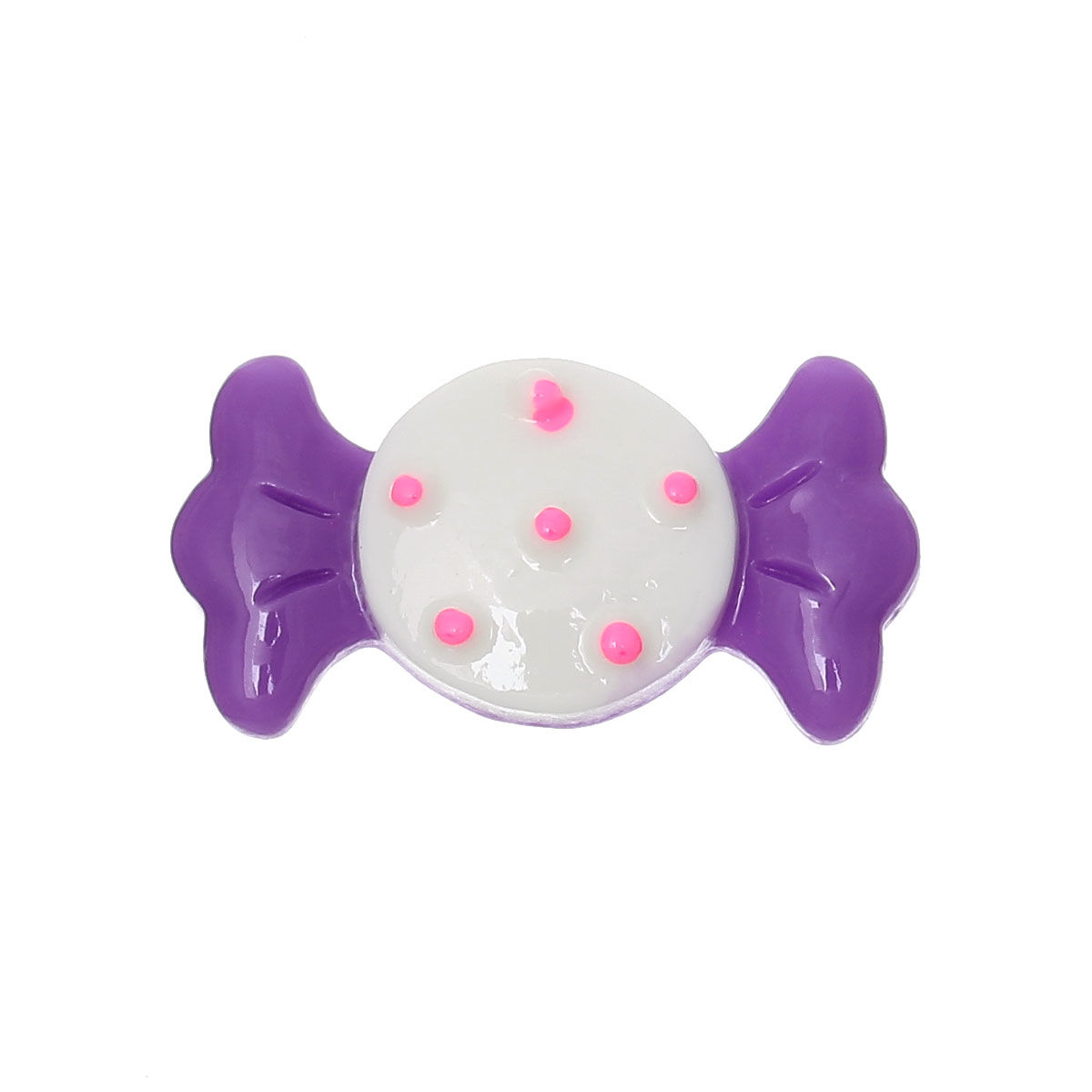 Picture of Resin Embellishments Candy Purple & White 3.2cm x1.7cm(1 2/8" x 5/8"), 20 PCs