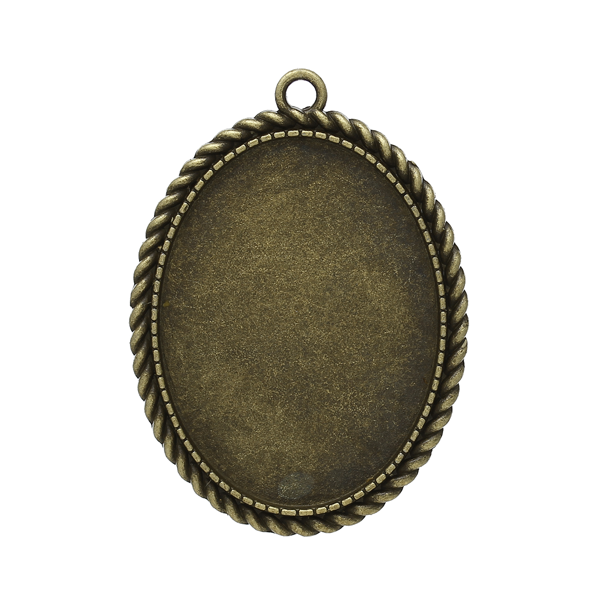 Picture of Zinc Based Alloy Cabochon Setting Pendants Oval Antique Bronze (Fits 4cm x 3cm) 5.1cm x 3.7cm, 10 PCs