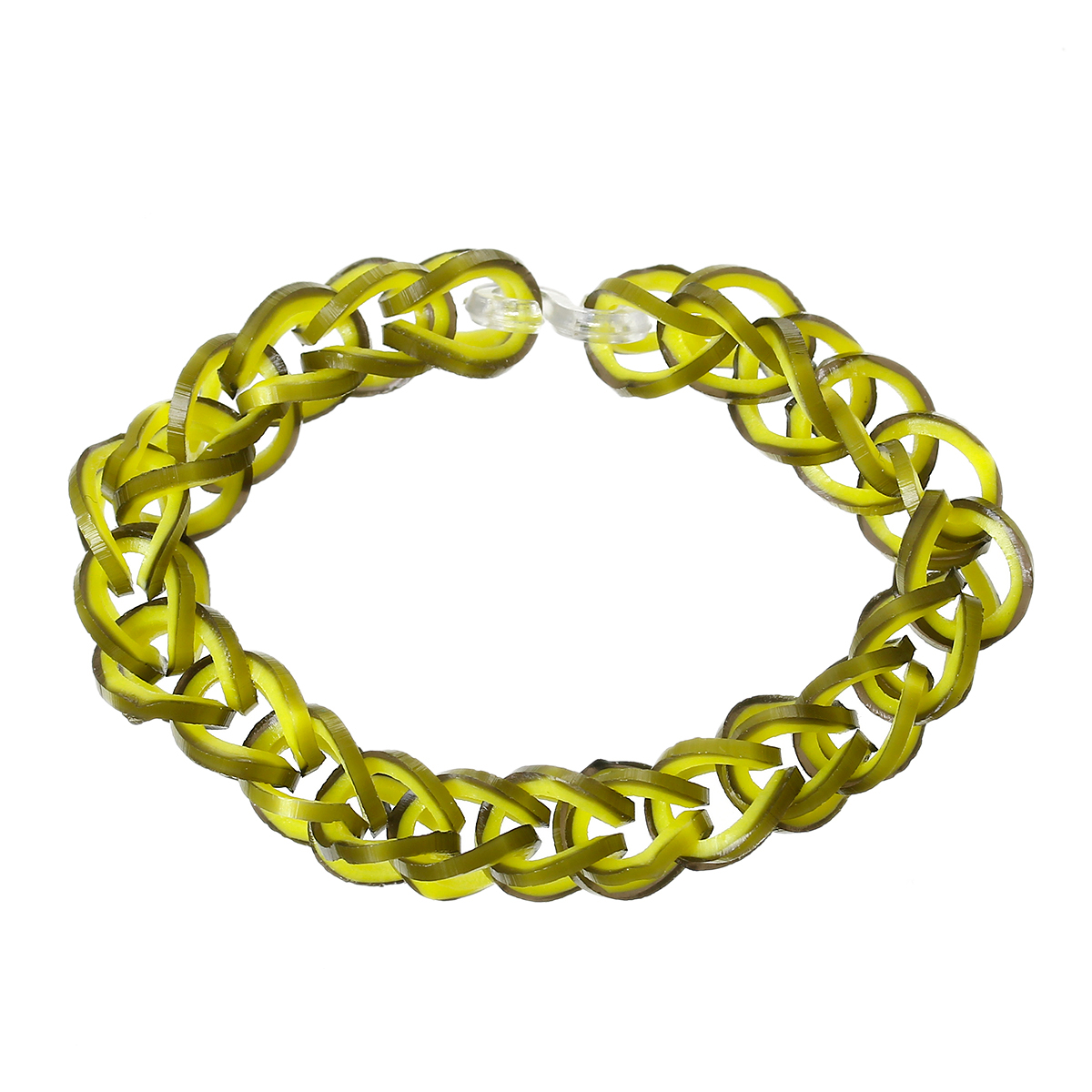 Picture of Rubber Bands For Loom Bracelets DIY Craft Making Yellow & Black 17mm( 5/8") Dia, 1000 PCs