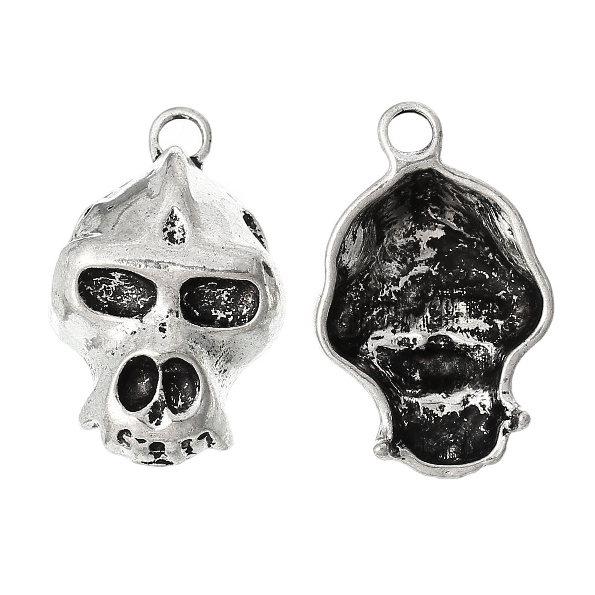 Imagen de Colgantes Aleación Cráneo Plata Antigua  4.1cm x 2.6cm, 5 Unidades