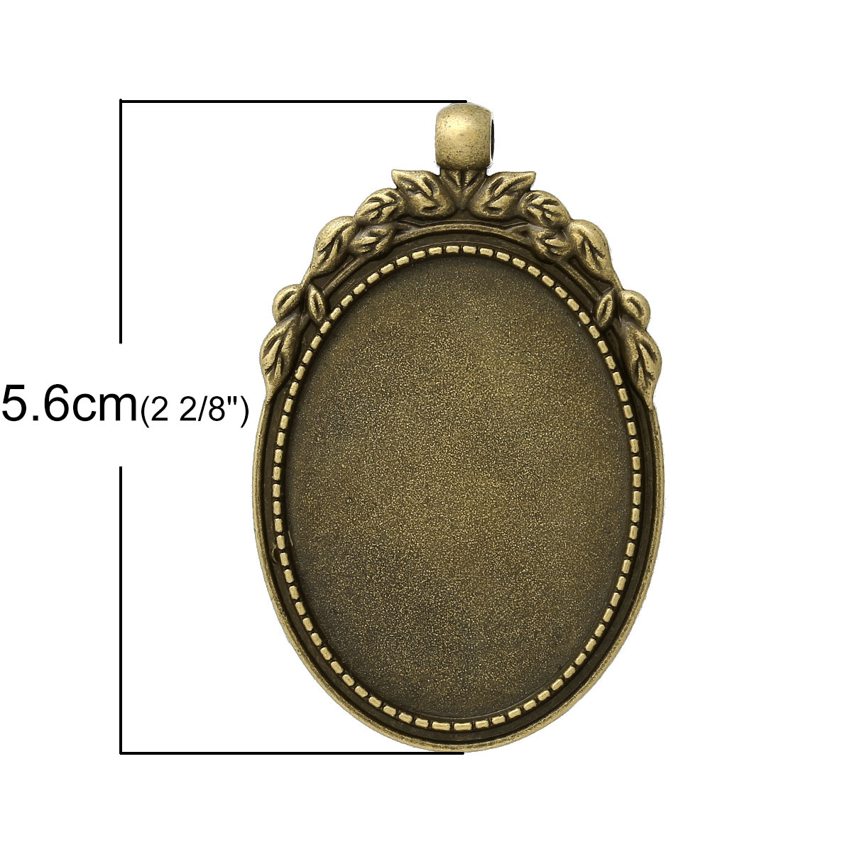 Picture of Zinc Based Alloy Cabochon Setting Pendants Oval Antique Bronze (Fits 4cm x 3cm) 5.6cm x 3.6cm, 10 PCs
