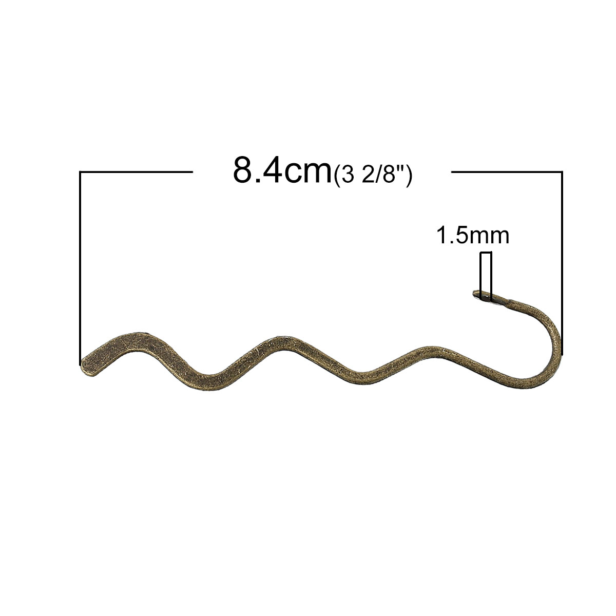 Picture of Bookmarks Antique Bronze Wave Pattern 8.4cm x 1.5cm(3 2/8" x 5/8"),50PCs