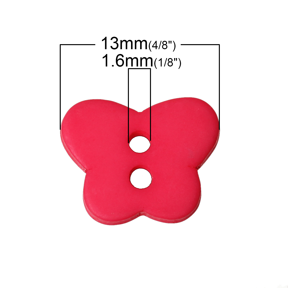 Bild von Harz Knöpfe zum Aufnähen 2 Löcher Schmetterling zufällig gemischt 13mm x 11mm 50 Stück