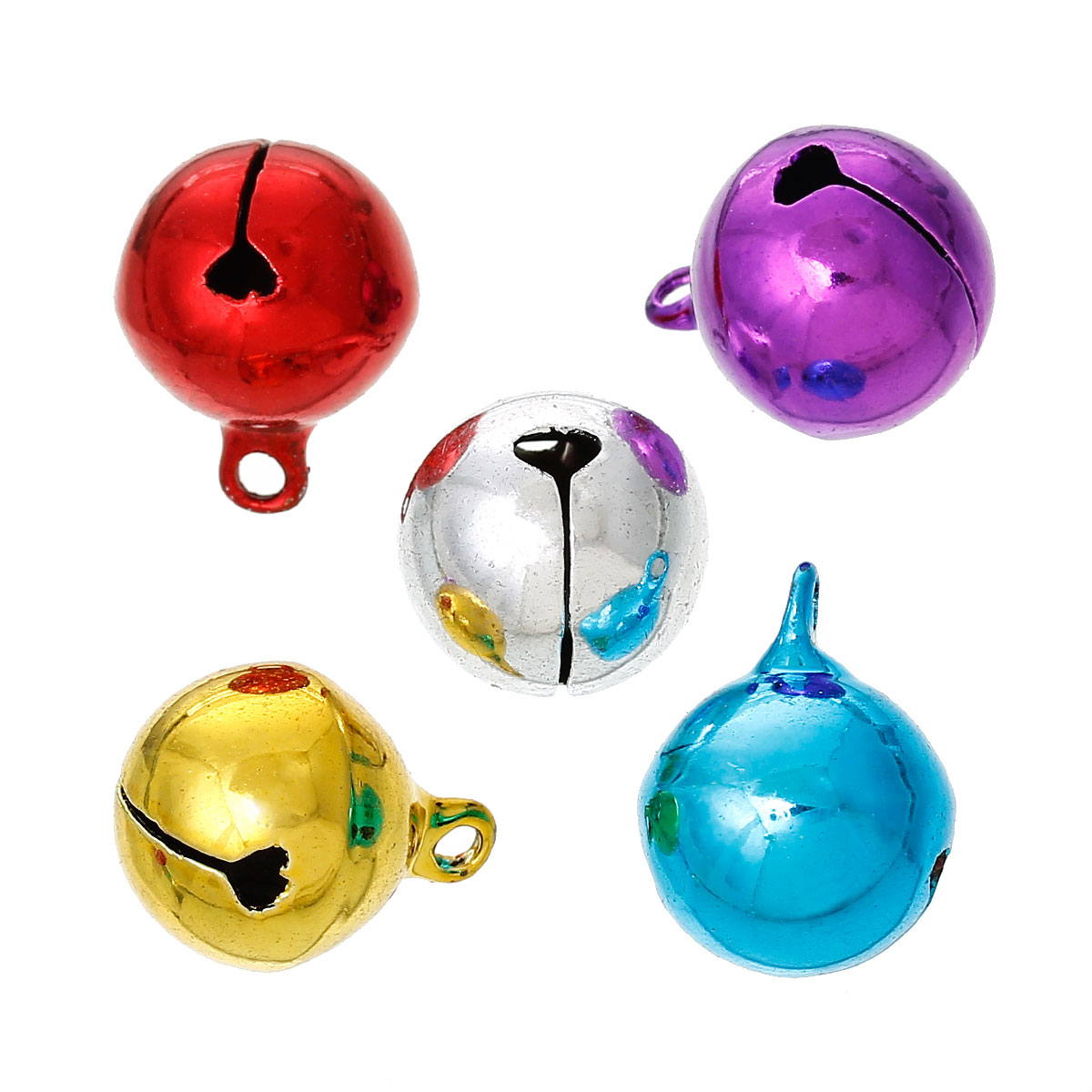Picture of Brass Charm Pendants Christmas Ornament Jingle Bell At Random Mixed Blank 21mm x 16mm( 7/8" x 5/8"), 30 PCs