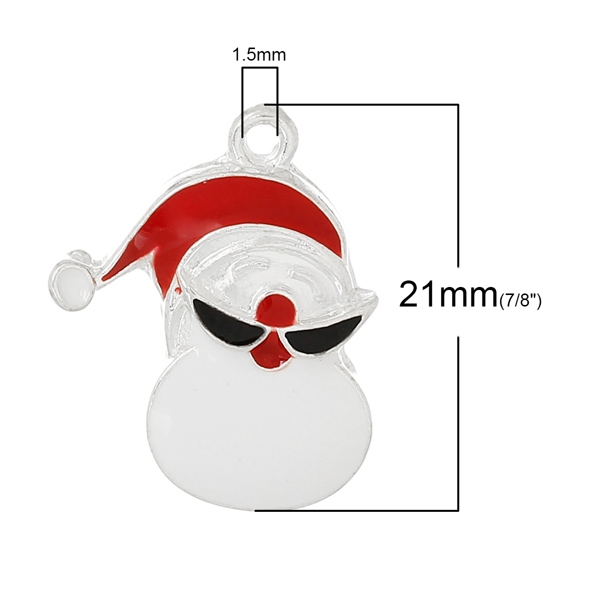 Bild von Zinklegierung Charm Anhänger Weihnachten Weihnachtsmann Bunt 21mm x 17mm, 10 Stücke