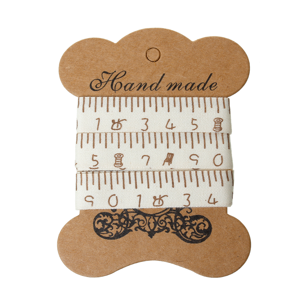 Imagen de Algodón Cinta de Costura DIY Artesanía Autoadhesivo Negro Número Número de Escala 10.2cm x 7.9cm, 2 Rollos(Aprox 2 Yardas/Rollo)