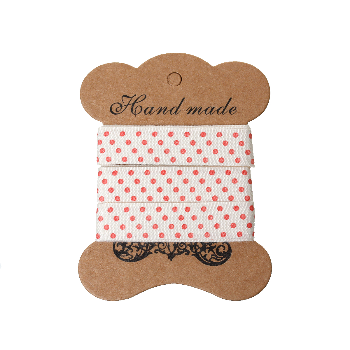 Imagen de Algodón Cinta de Costura DIY Artesanía Autoadhesivo Negro Punto 10.2cm x 7.9cm, 2 Rollos(Aprox 2 Yardas/Rollo)