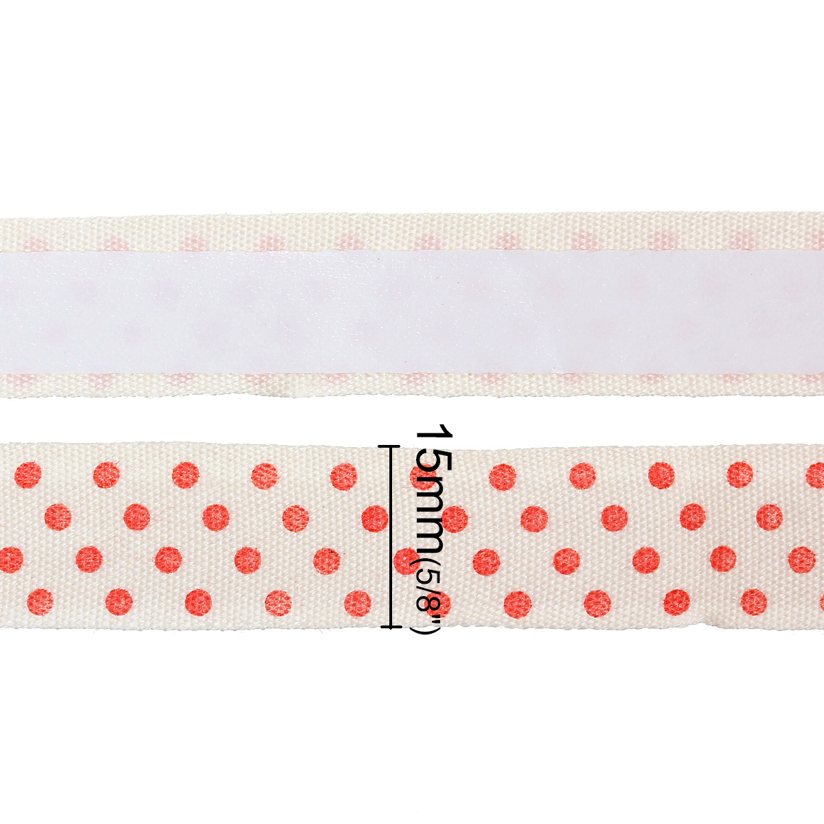 Imagen de Algodón Cinta de Costura DIY Artesanía Autoadhesivo Negro Punto 10.2cm x 7.9cm, 2 Rollos(Aprox 2 Yardas/Rollo)