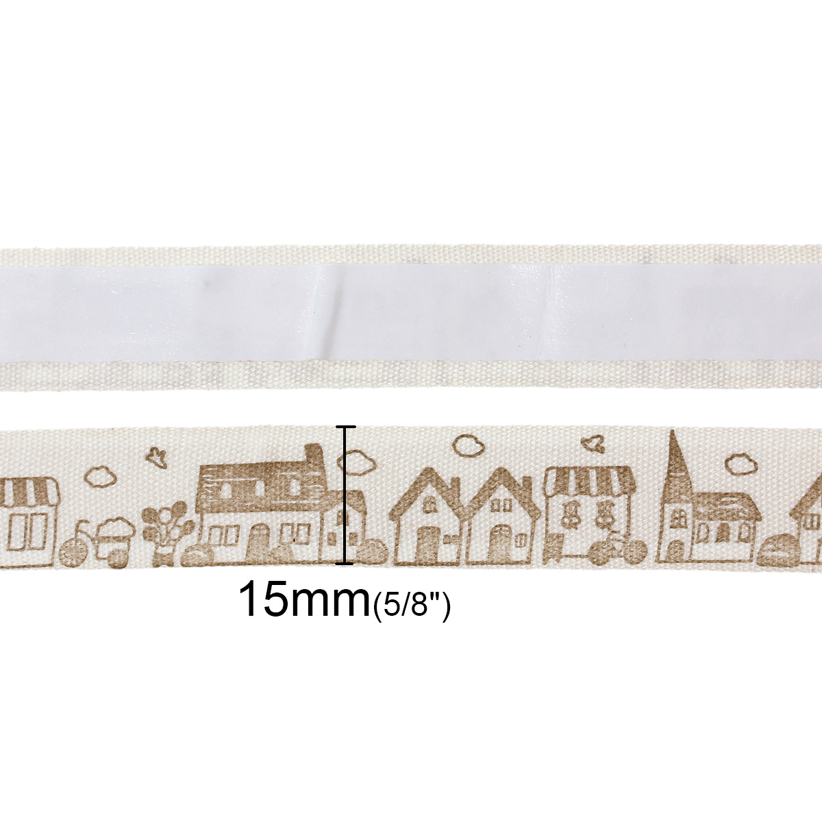 Imagen de Algodón Cinta de Costura DIY Artesanía Autoadhesivo Negro Pájaro 10.2cm x 7.9cm, 2 Rollos(Aprox 2 Yardas/Rollo)