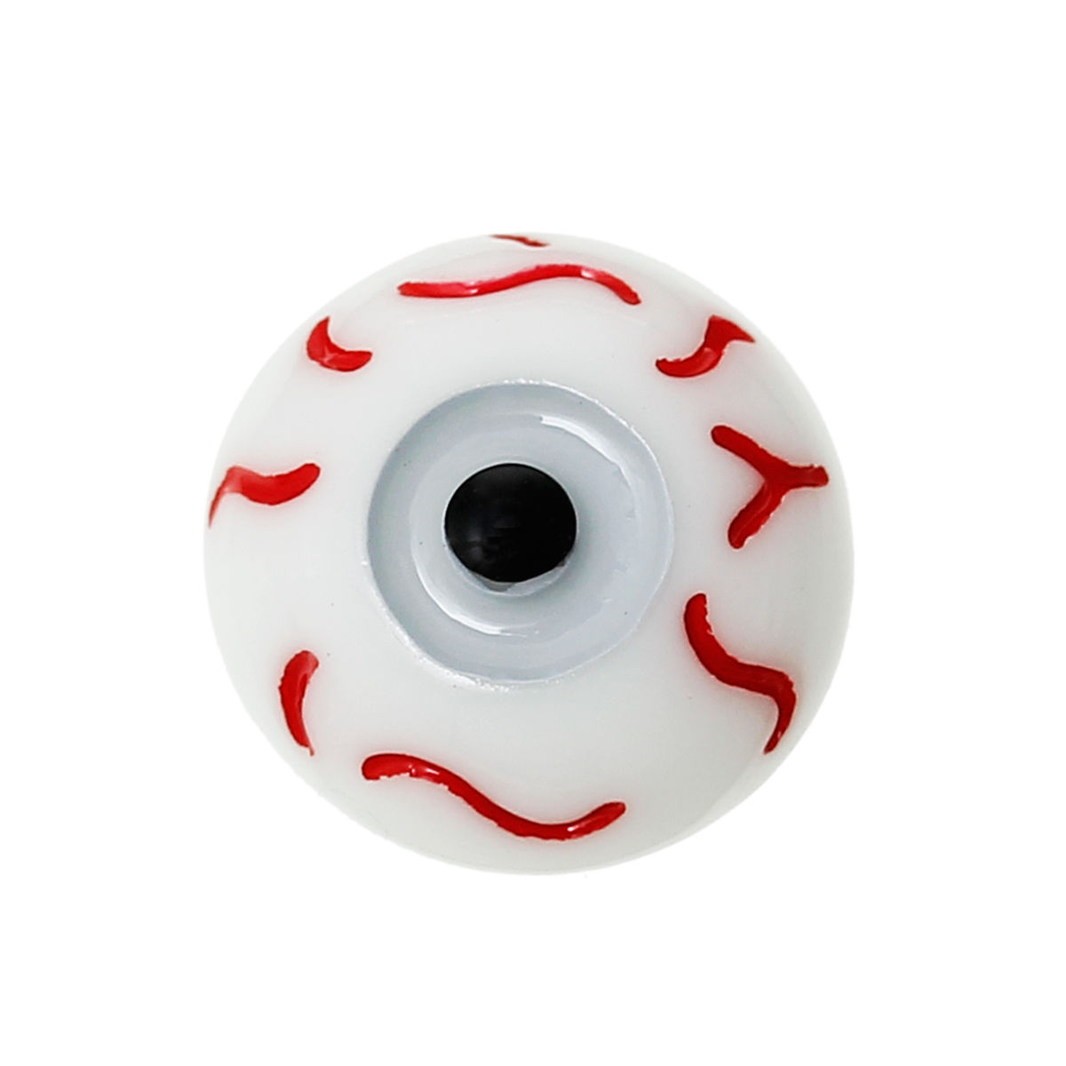 Picture of Resin Dome Cabochon Round Flatback Eye Pupil White & Gray 16mm(5/8") Dia, 30 PCs