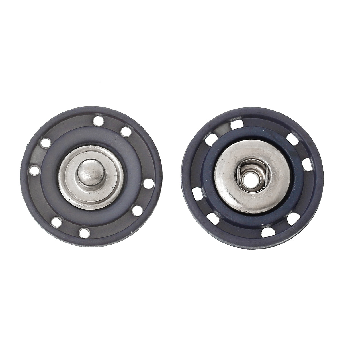 Picture of Copper & Resin Sewing Snap Buttons Round Gray 22mm( 7/8") Dia, 20 Sets(2 PCs/Set)
