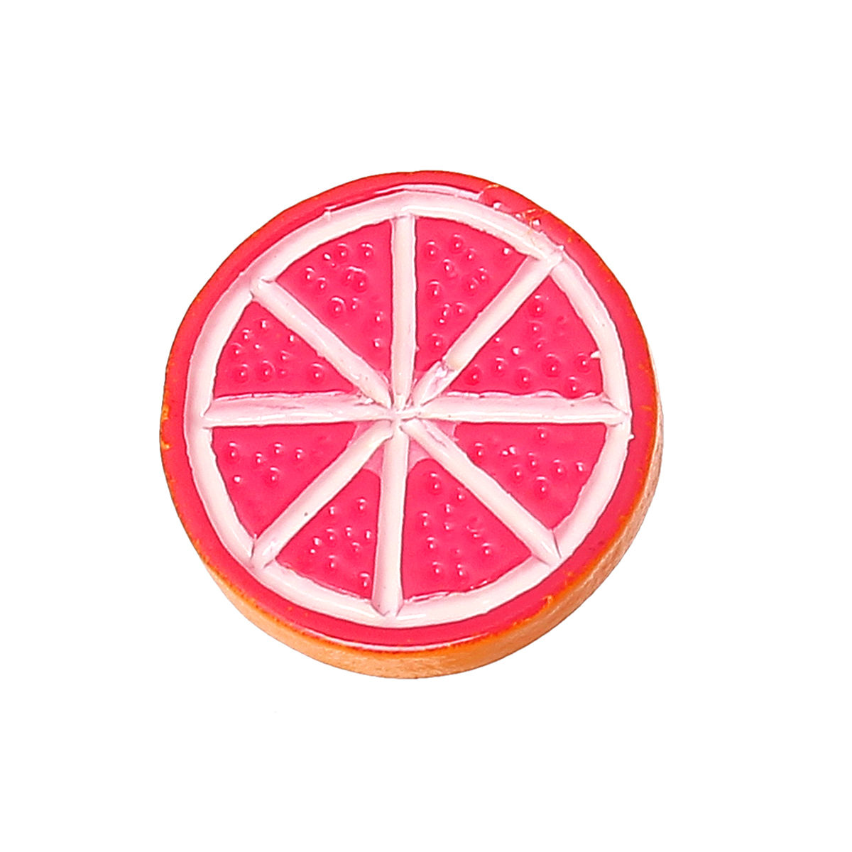 Picture of Resin Embellishments Round Grapefruit Slice Fruit Fuchsia 16mm(5/8") Dia, 20 PCs