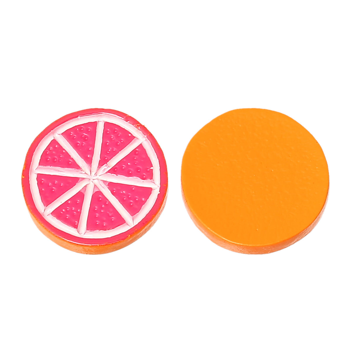 Picture of Resin Embellishments Round Grapefruit Slice Fruit Fuchsia 16mm(5/8") Dia, 20 PCs
