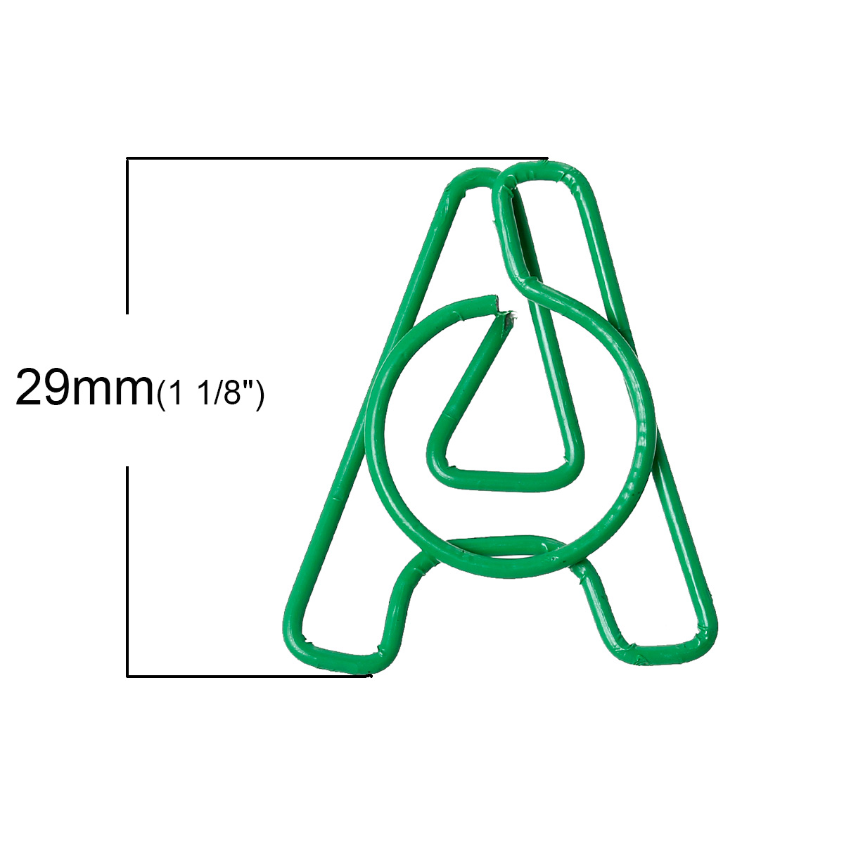 Picture of Bookmarks Paper Clip Alphabet/Letter "A" Green 29.0mm x 25.0mm, 50 PCs