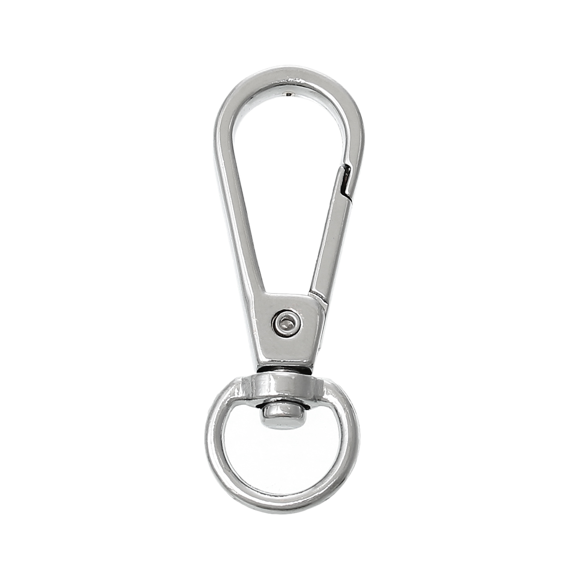 Picture of Zinc Based Alloy Keychain & Keyring Swivel Clasp Silver Tone 48mm x 16mm, 10 PCs