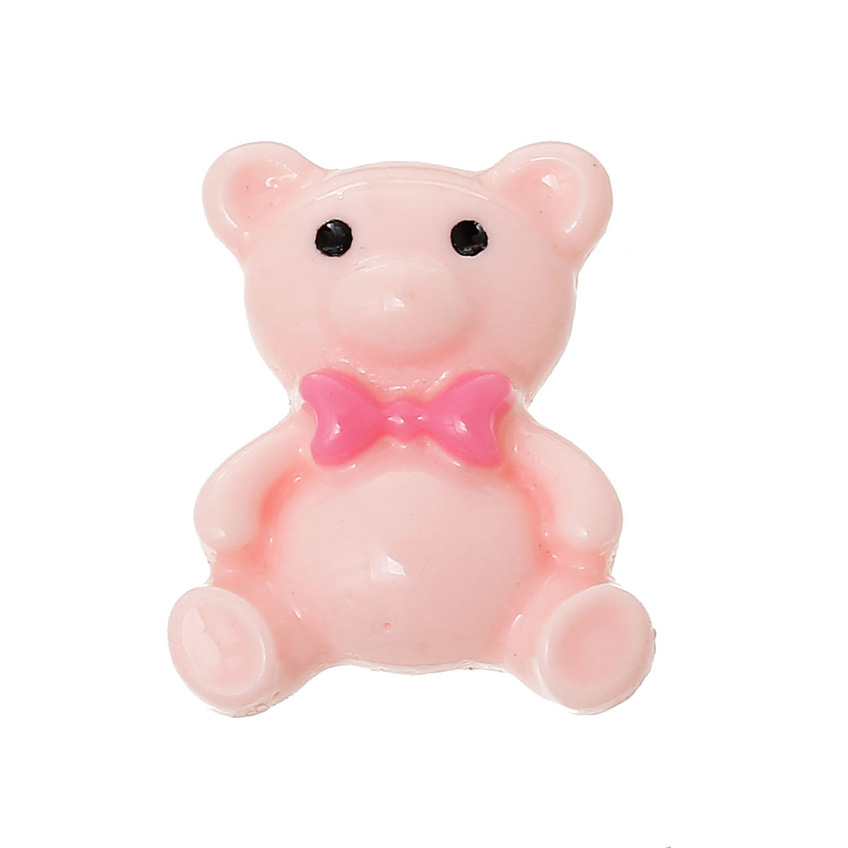 Picture of Resin Embellishments Bear Animal Pink 23mm x19mm( 7/8" x 6/8"), 50 PCs