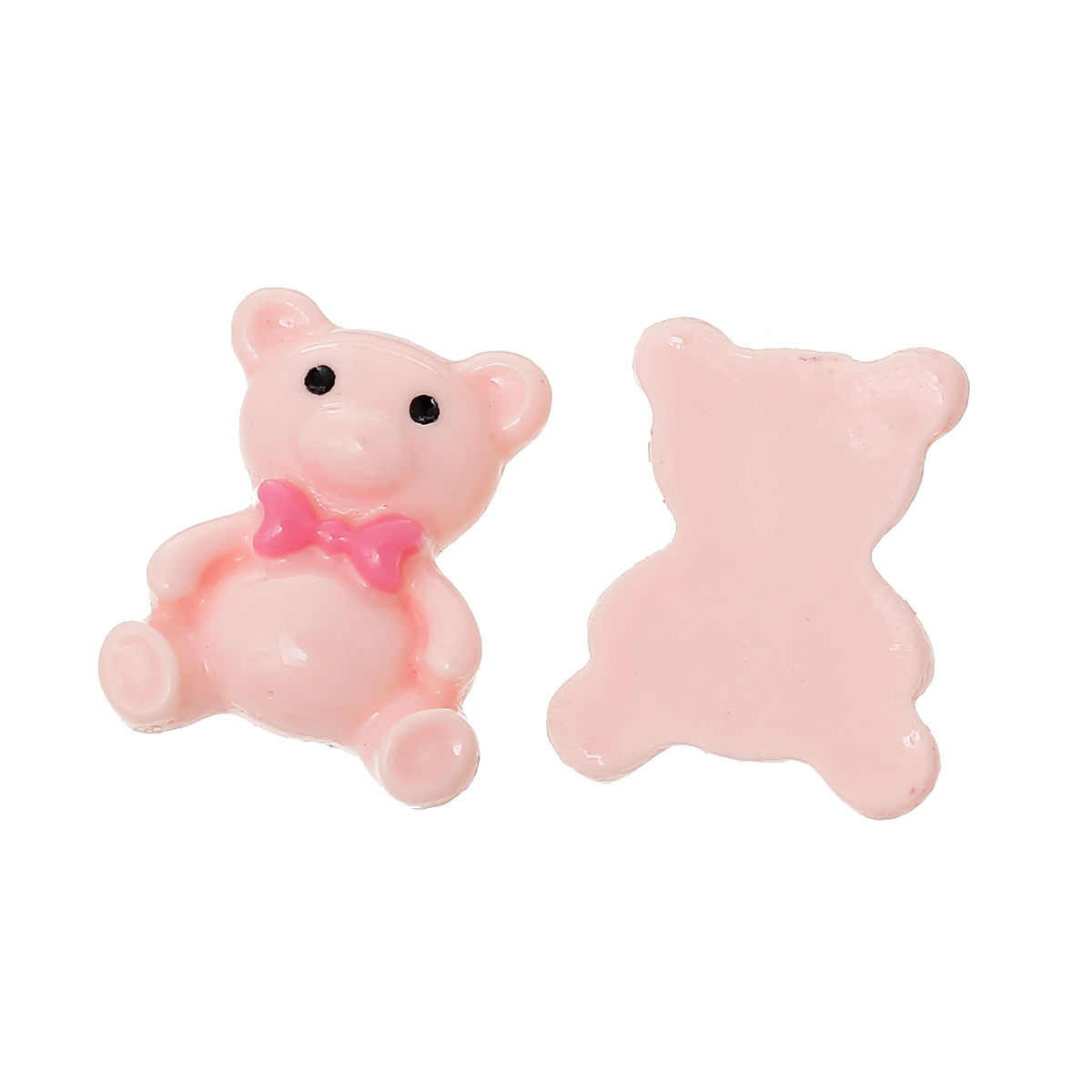 Picture of Resin Embellishments Bear Animal Pink 23mm x19mm( 7/8" x 6/8"), 50 PCs