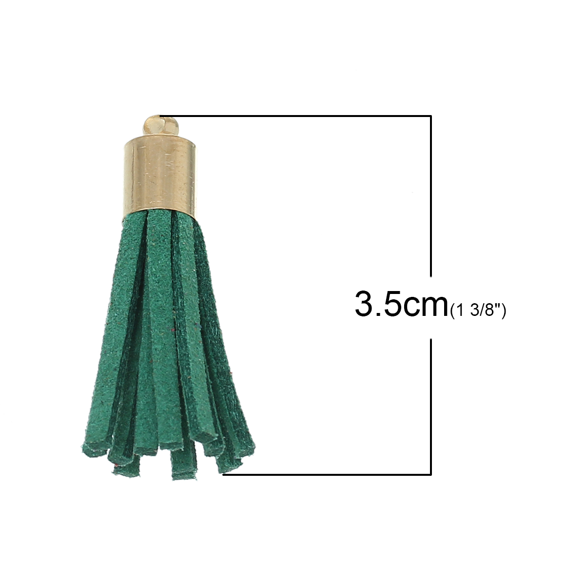 Image de Pendentif Franges Pompons Glands en Velvet Suédine Couleur au Hasard Or Rose 3.5cm x 0.7cm, 20 Pcs