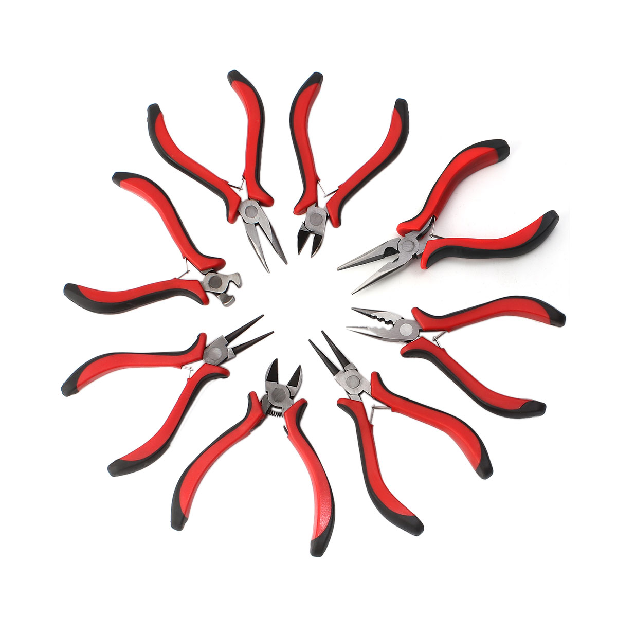 Picture of Flat Nose Pliers Beading Jewelry Tool Making Hand Tools Red 13.5cm(5 3/8"), 1 Piece
