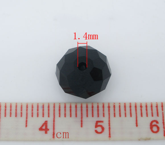 Picture of Crystal Glass Loose Beads Round Mixed Faceted Transparent About 10mm Dia. - 9mm Dia., Hole: Approx 1.4mm, 50 PCs