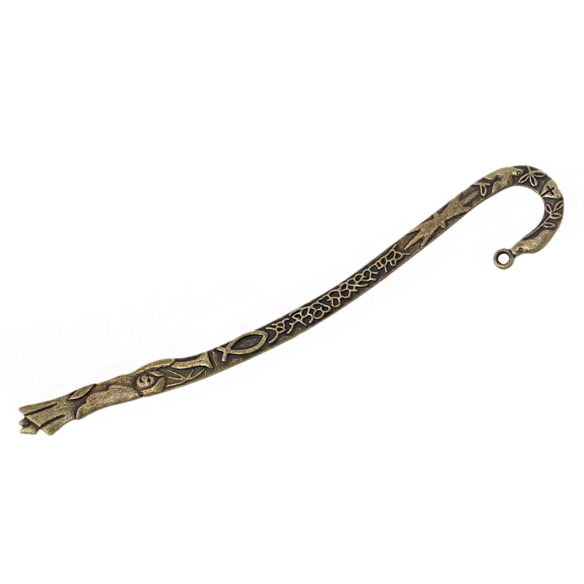 Picture of Bookmark Findings Antique Bronze Pattern Carved 12.3cm x 20.0mm, 10 PCs