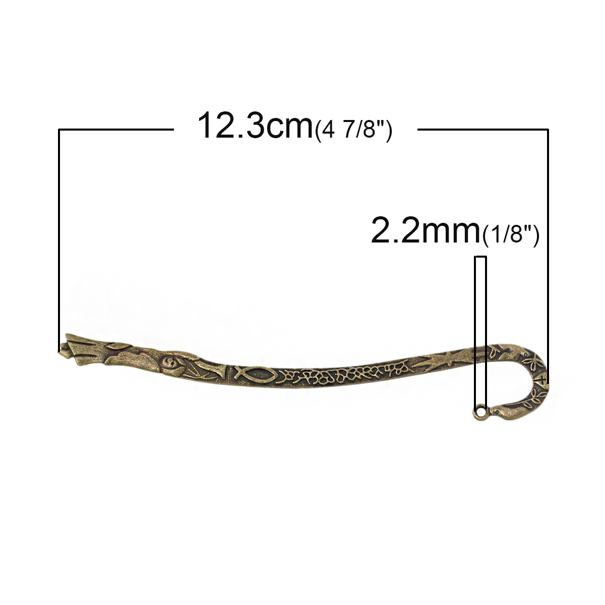 Picture of Bookmark Findings Antique Bronze Pattern Carved 12.3cm x 20.0mm, 10 PCs