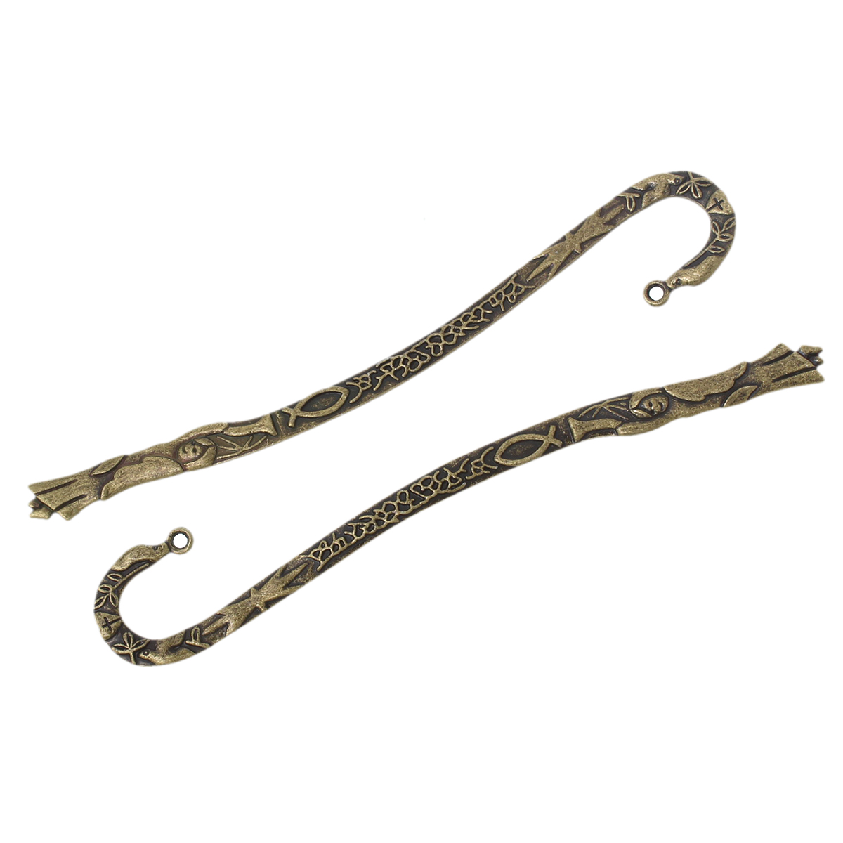 Picture of Bookmark Findings Antique Bronze Pattern Carved 12.3cm x 20.0mm, 10 PCs