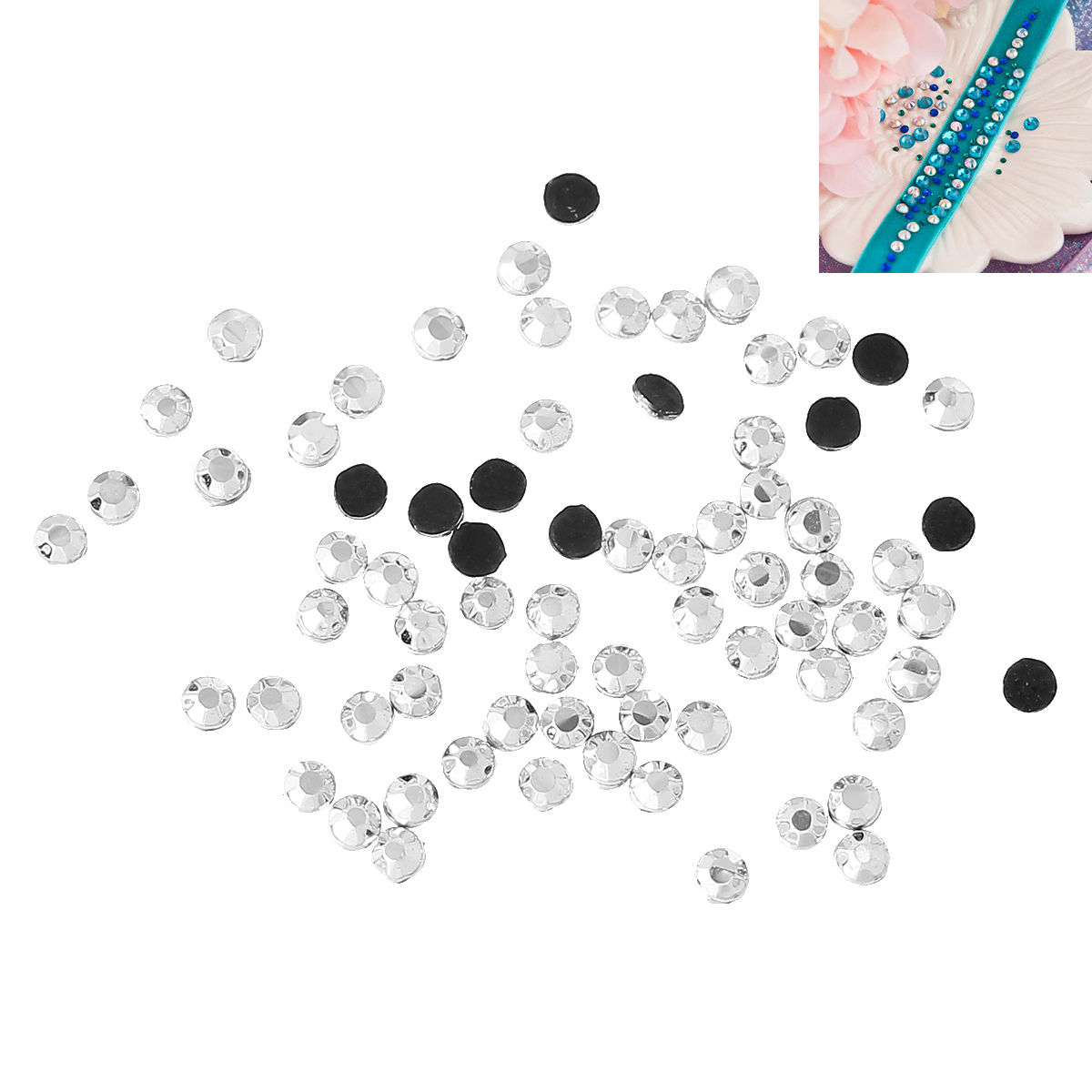 Bild von Strass Strass Hotfix Rund Silbrig Facettiert 2mm D., 10000 Stück