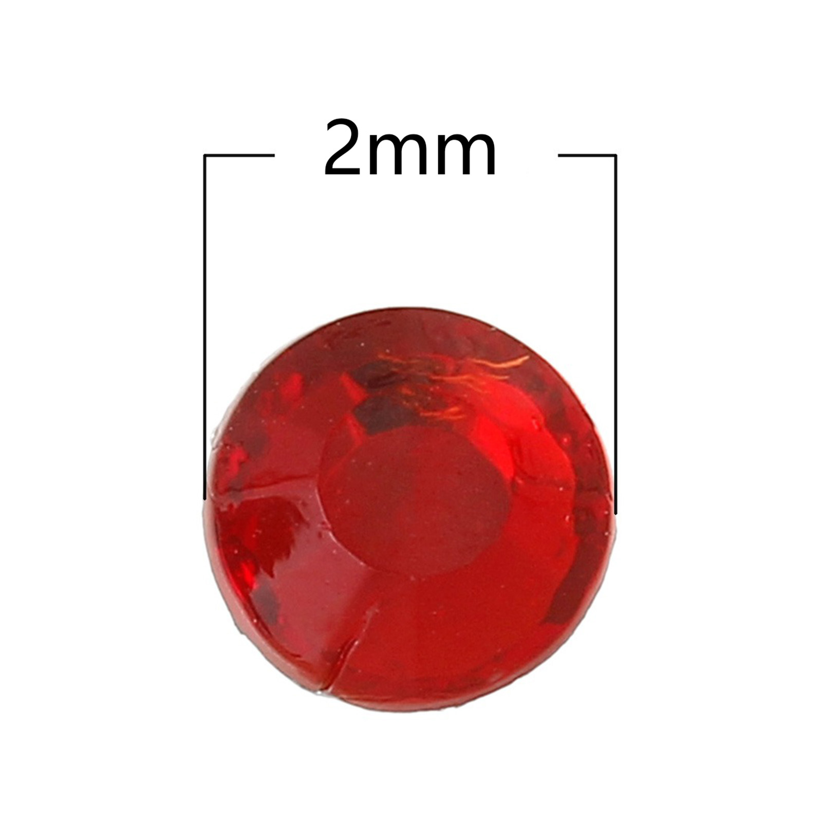 Bild von 1000 Stück Strass Hotfix Rund Rot Facettiert 2mm D.