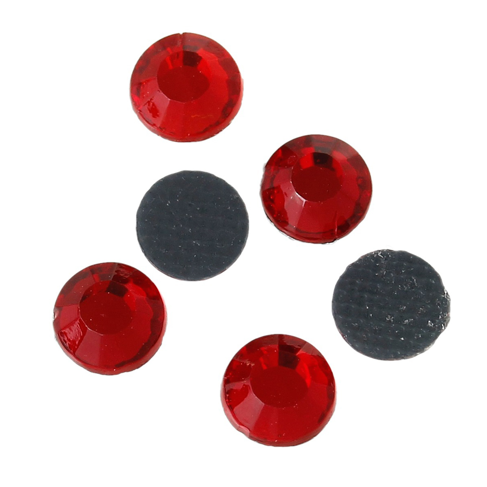 Bild von 1000 Stück Strass Hotfix Rund Rot Facettiert 2mm D.