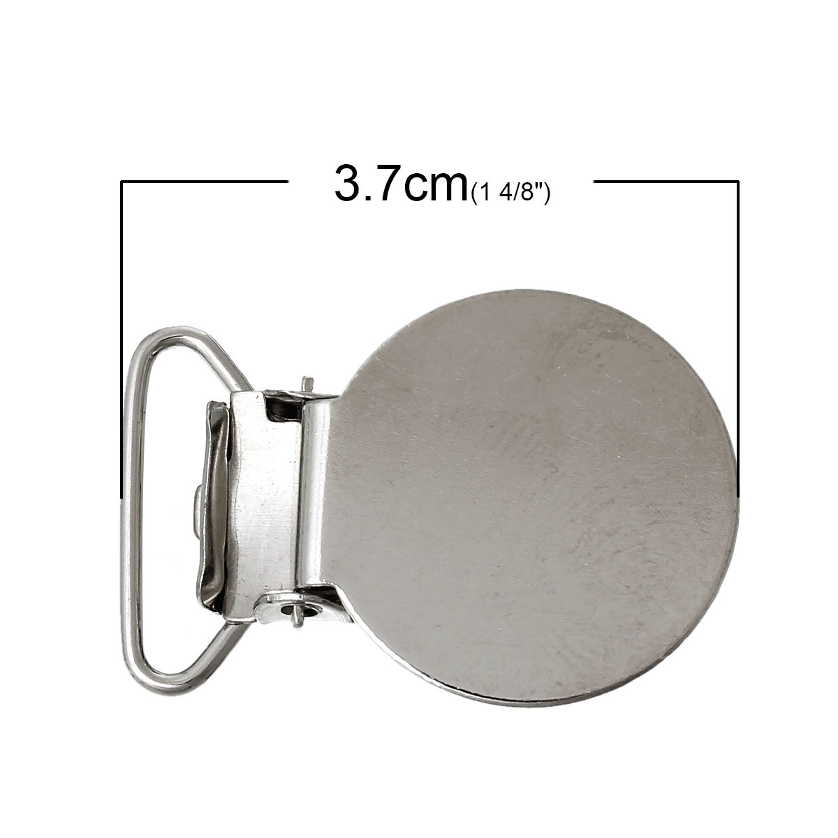Imagen de Aleación Niño Pinzas para chupetes Ronda Tono de Plata 35mm x 23mm, 20 Unidades