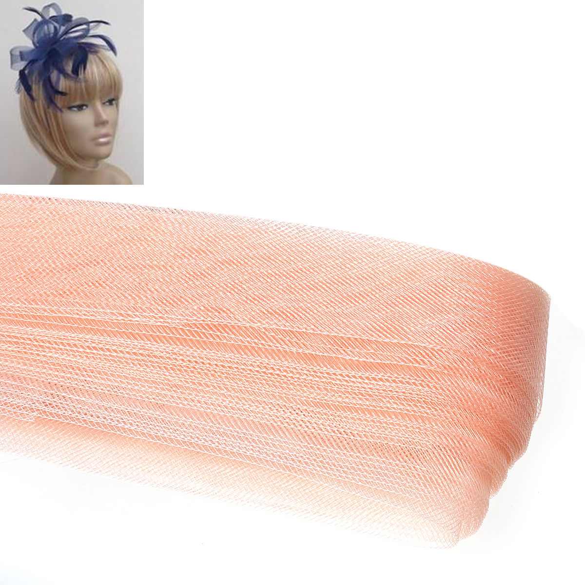 Imagen de Crinolina Crin llana para la boda Sombreros Nylon de Agua roja 4.5cm, 2 atados (Aprox 20 M/Atado)