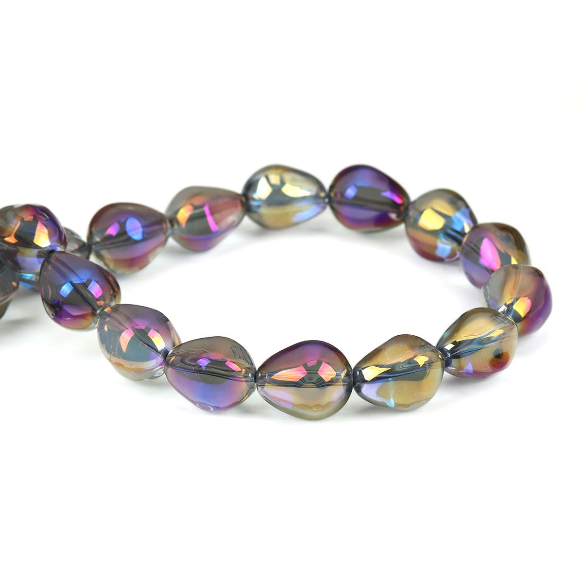 Image de Perles en Verre Forme Goutte d'eau Violet Couleur AB A Facettes, 17mm x 14mm, Tailles de Trous: 1.3mm, 10 Pcs