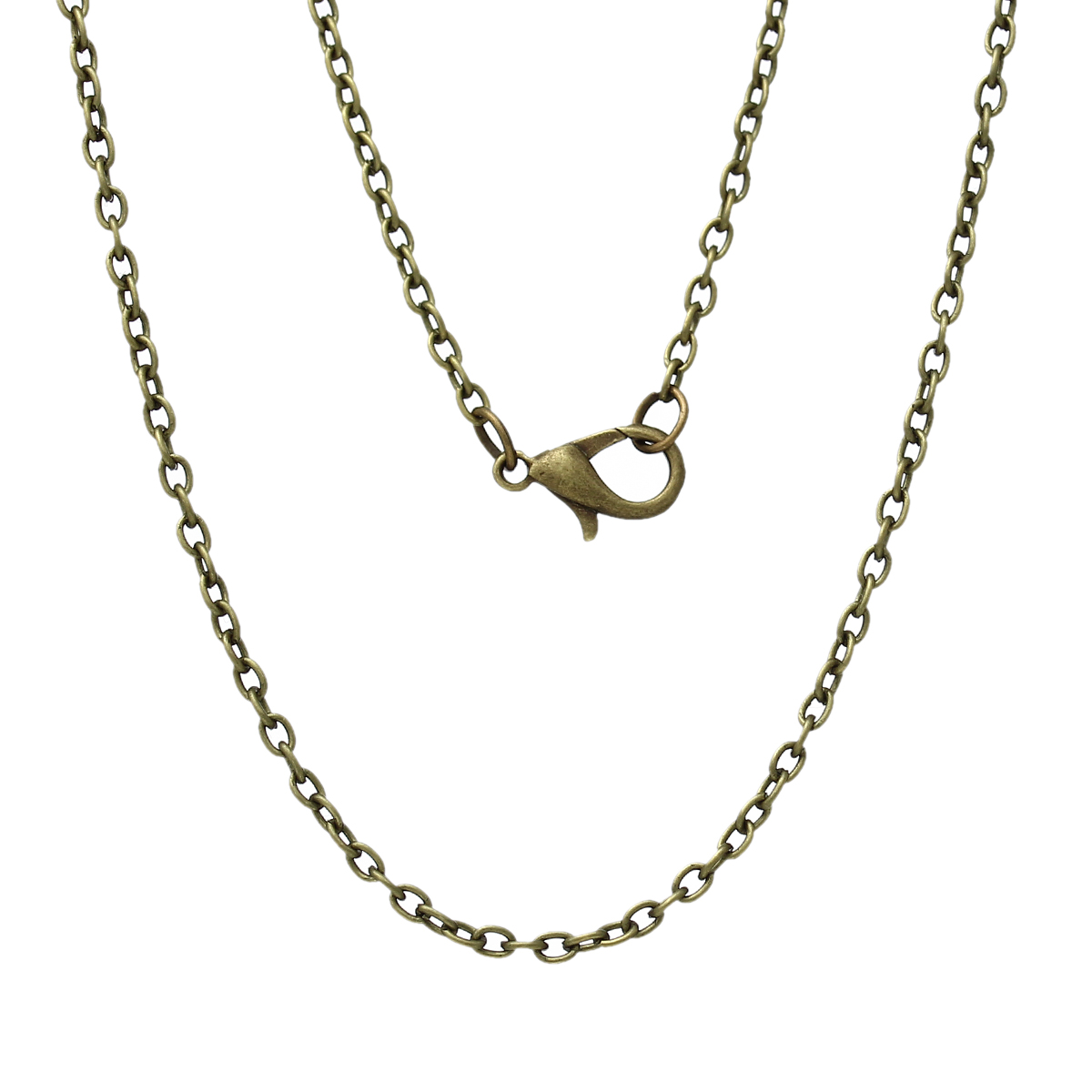Picture of Iron Based Alloy Cable Chain Necklace Antique Bronze 62cm(24 3/8") long, Chain Size: 3x2mm(1/8"x1/8"), 12 PCs