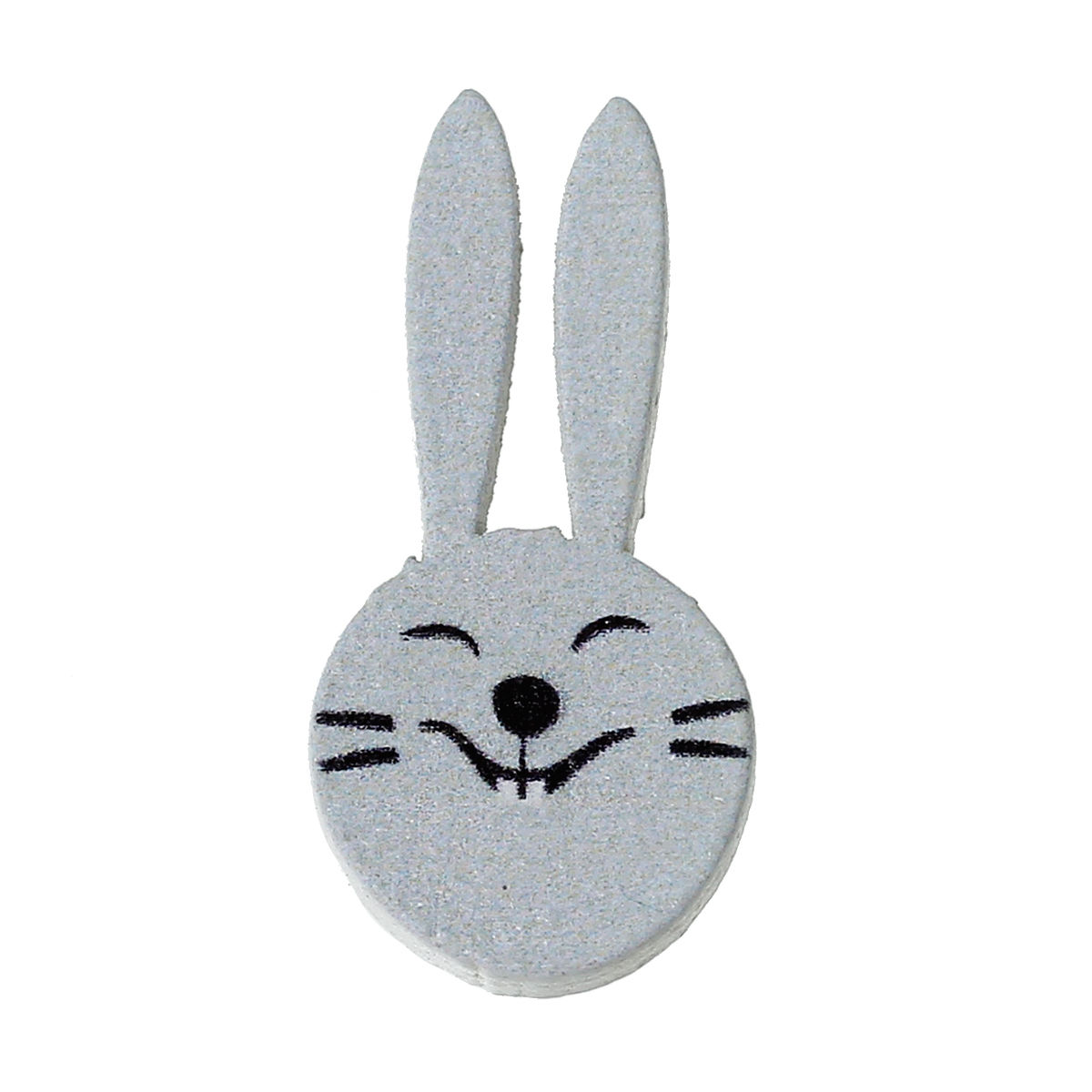 Picture of Natural Wood Easter Embellishments Scrapbooking Rabbit Gray 30mm(1 1/8") x 15mm( 5/8"), 100 PCs