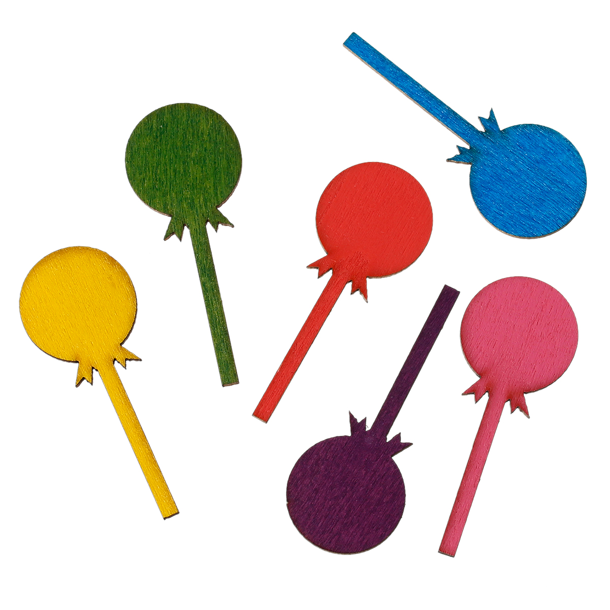 Picture of Natural Wood Embellishments Scrapbooking Lollipop At Random Mixed 48mm(1 7/8") x 19mm( 6/8"), 100 PCs